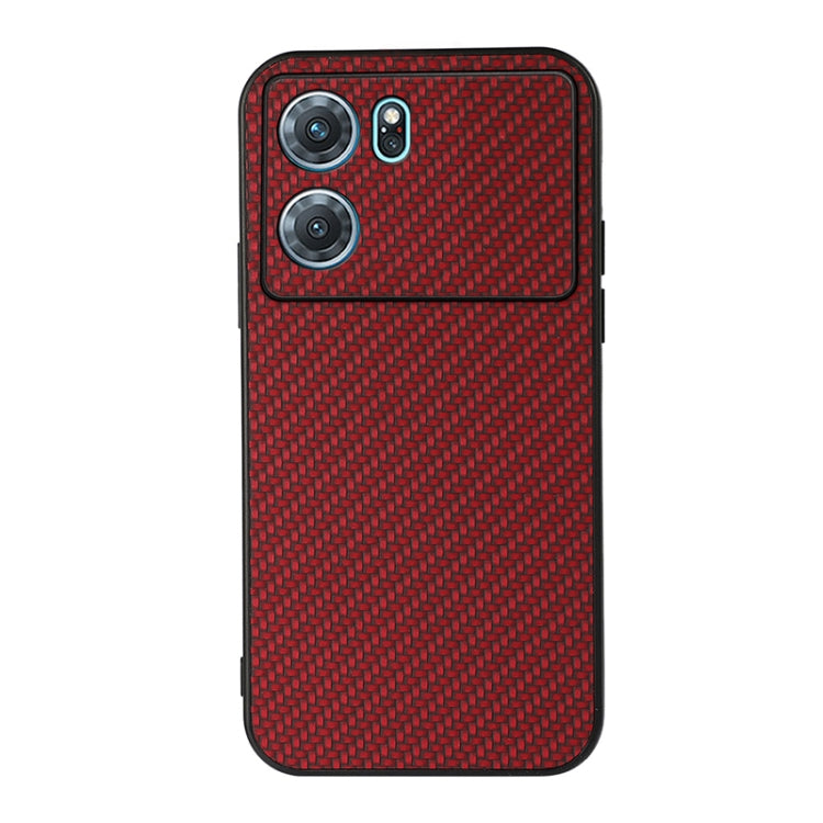 For OPPO K10 5G Accurate Hole Carbon Fiber Texture PU Phone Case
