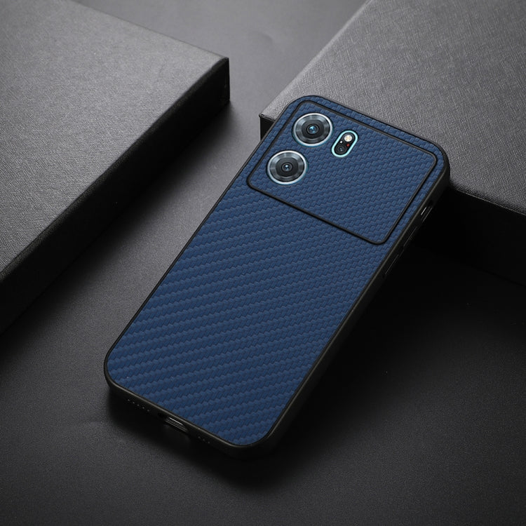 For OPPO K10 5G Accurate Hole Carbon Fiber Texture PU Phone Case