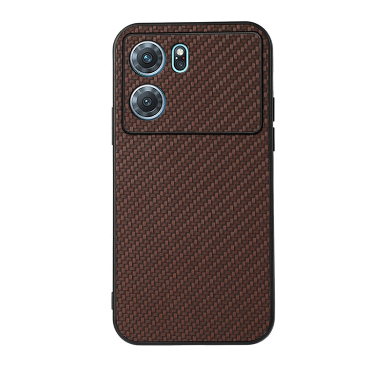 For OPPO K10 5G Accurate Hole Carbon Fiber Texture PU Phone Case