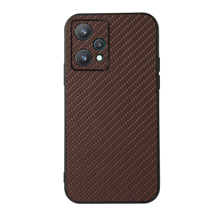 For OPPO Realme 9 Pro Accurate Hole Carbon Fiber Texture PU Phone Case