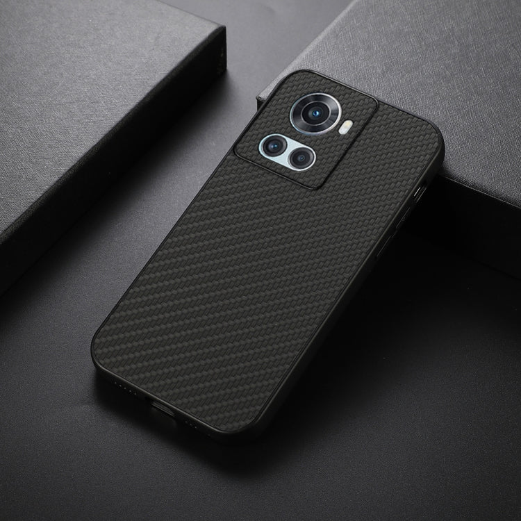 For OnePlus Ace Accurate Hole Carbon Fiber Texture PU Phone Case
