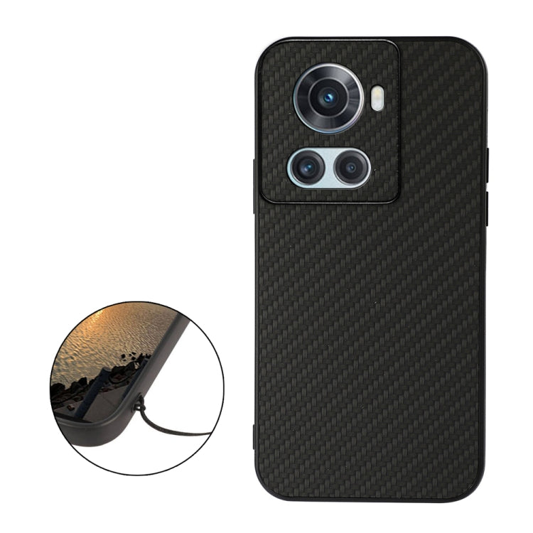 For OnePlus Ace Accurate Hole Carbon Fiber Texture PU Phone Case