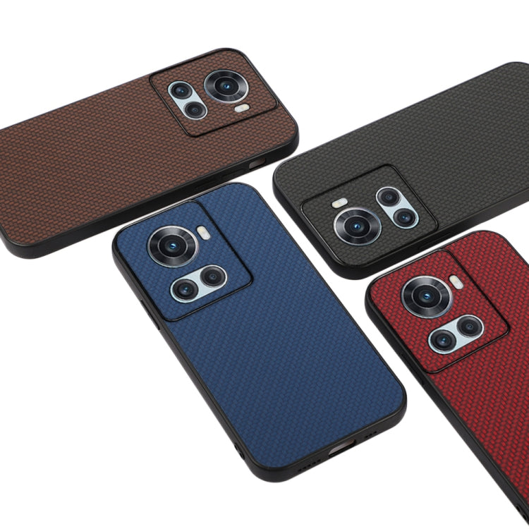 For OnePlus Ace Accurate Hole Carbon Fiber Texture PU Phone Case