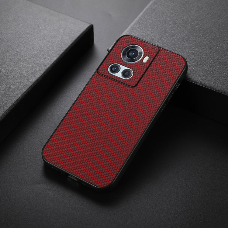For OnePlus Ace Accurate Hole Carbon Fiber Texture PU Phone Case