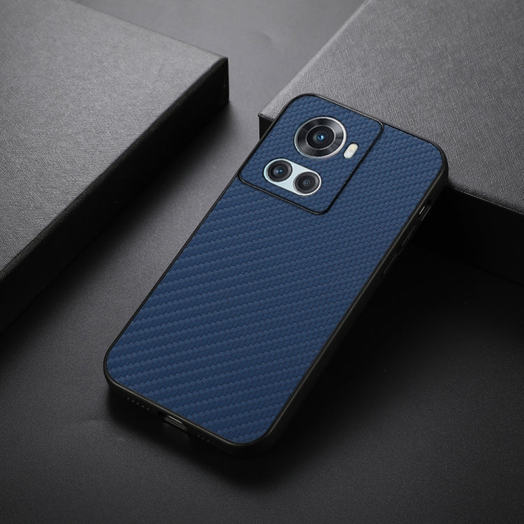 For OnePlus Ace Accurate Hole Carbon Fiber Texture PU Phone Case