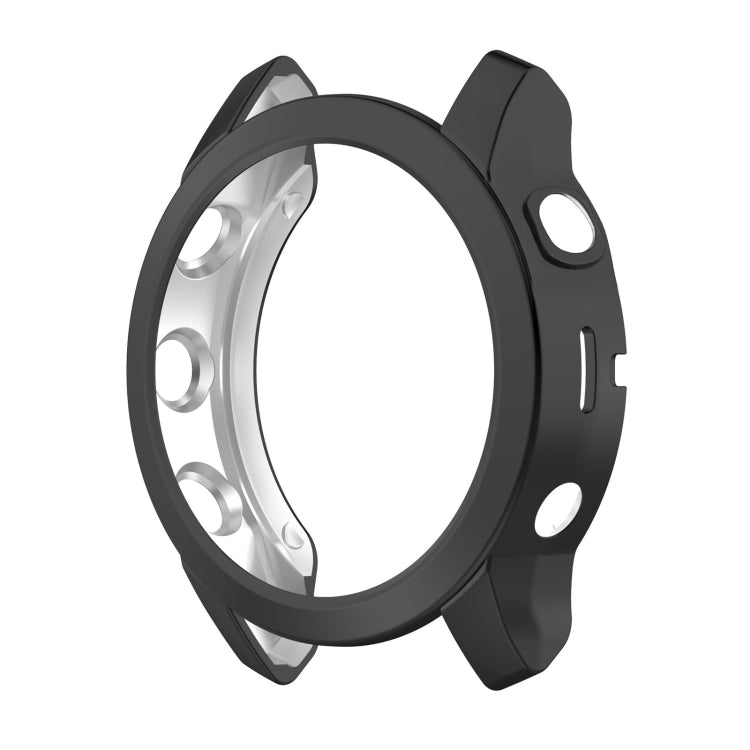 For Garmin Fenix 7S TPU Half-pack Hollowed Electroplating Watch Case