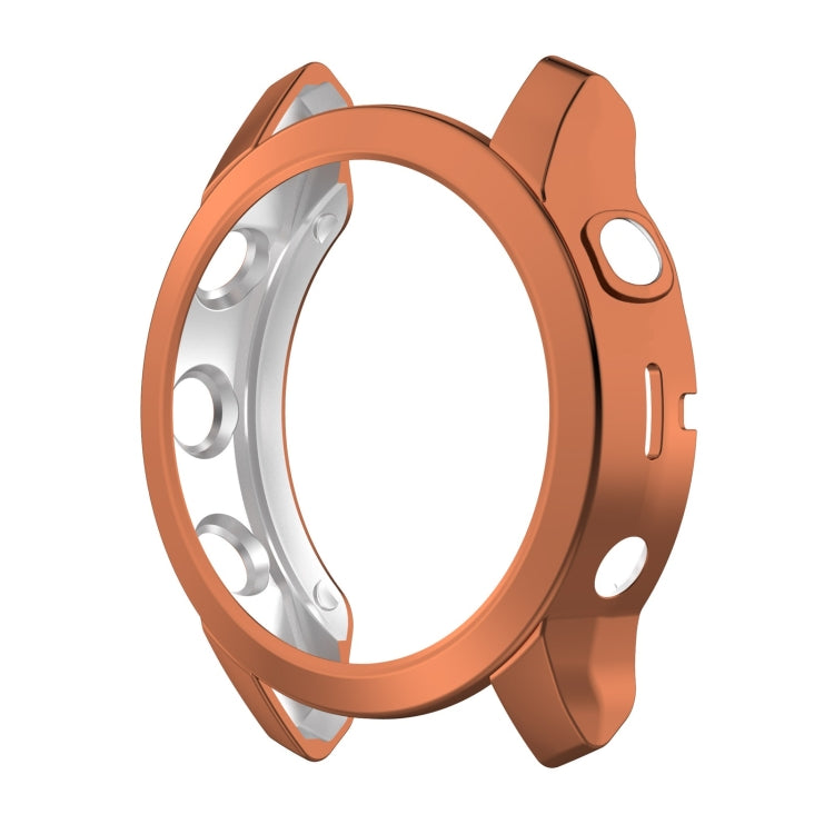 For Garmin Fenix 7S TPU Half-pack Hollowed Electroplating Watch Case