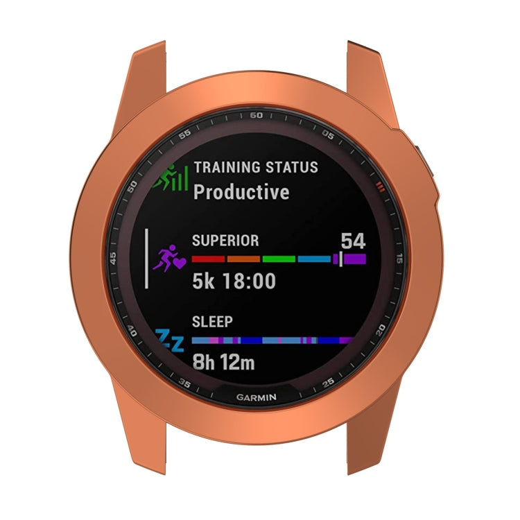For Garmin Fenix 7S TPU Half-pack Hollowed Electroplating Watch Case