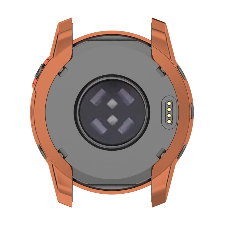 For Garmin Fenix 7S TPU Half-pack Hollowed Electroplating Watch Case