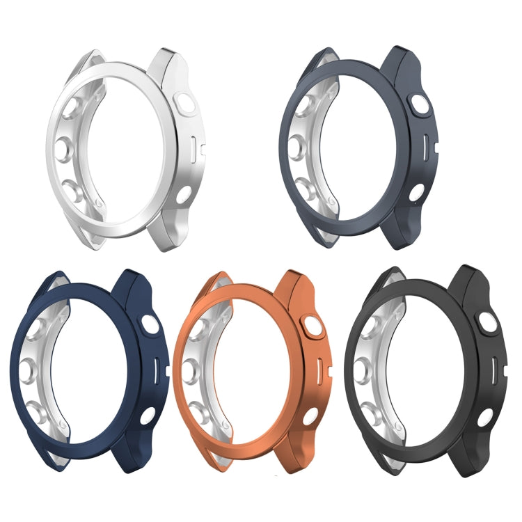 For Garmin Fenix 7S TPU Half-pack Hollowed Electroplating Watch Case