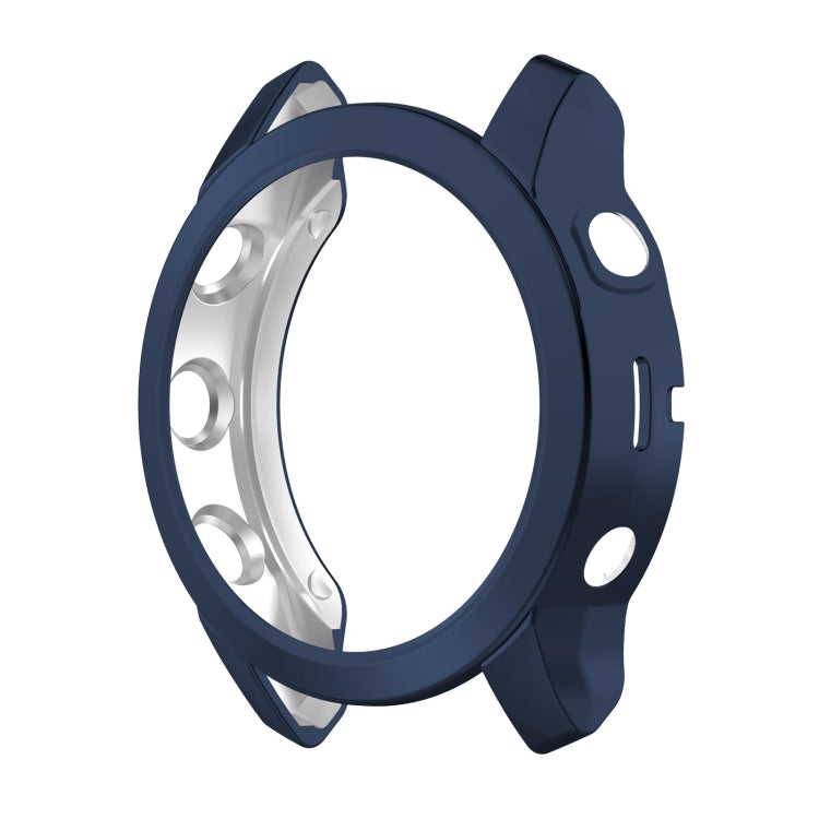 For Garmin Fenix 7S TPU Half-pack Hollowed Electroplating Watch Case