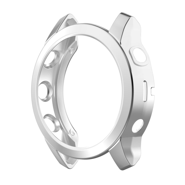 For Garmin Fenix 7S TPU Half-pack Hollowed Electroplating Watch Case