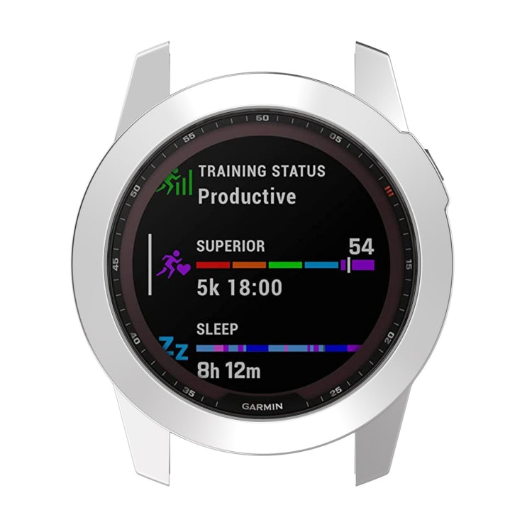 For Garmin Fenix 7S TPU Half-pack Hollowed Electroplating Watch Case