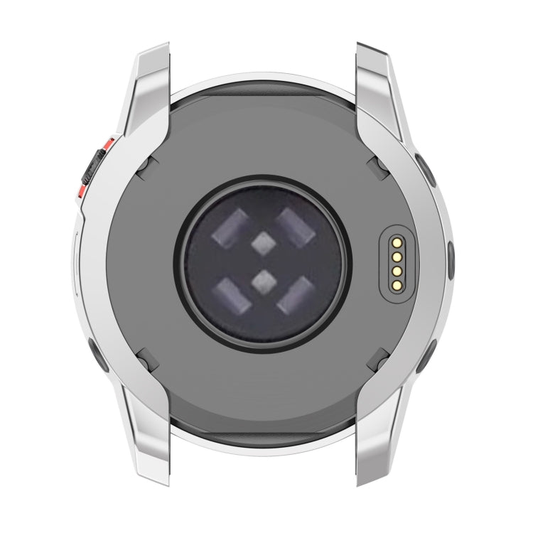 For Garmin Fenix 7S TPU Half-pack Hollowed Electroplating Watch Case