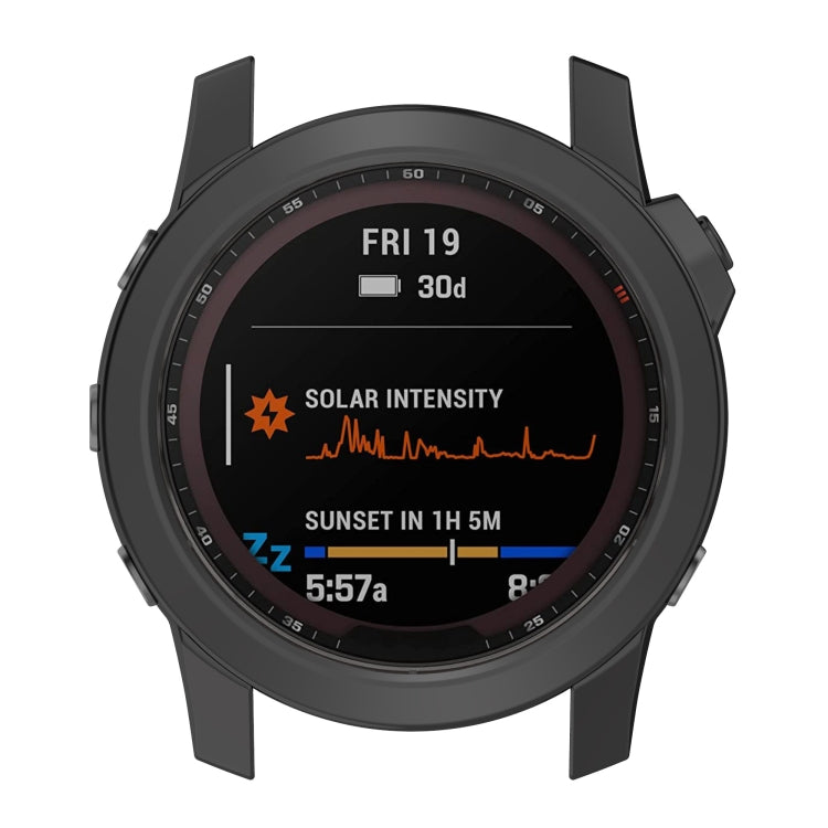 For Garmin Fenix 7X TPU Half-pack Hollowed Electroplating Watch Case