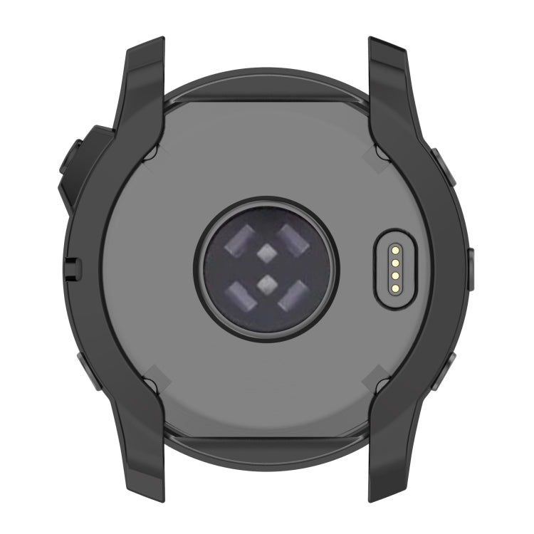 For Garmin Fenix 7X TPU Half-pack Hollowed Electroplating Watch Case