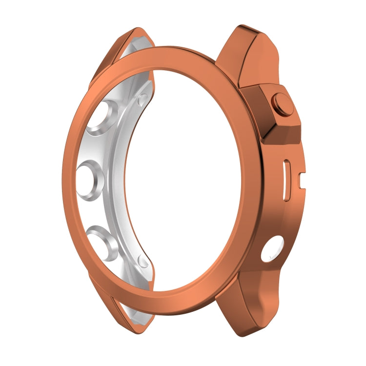For Garmin Fenix 7X TPU Half-pack Hollowed Electroplating Watch Case