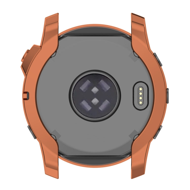 For Garmin Fenix 7X TPU Half-pack Hollowed Electroplating Watch Case