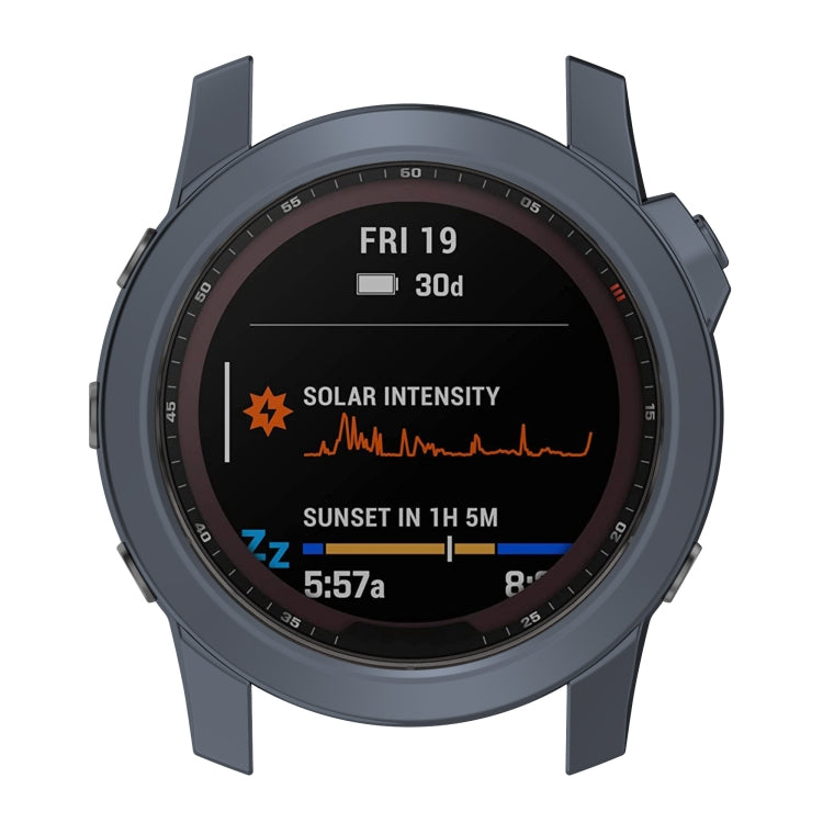 For Garmin Fenix 7X TPU Half-pack Hollowed Electroplating Watch Case