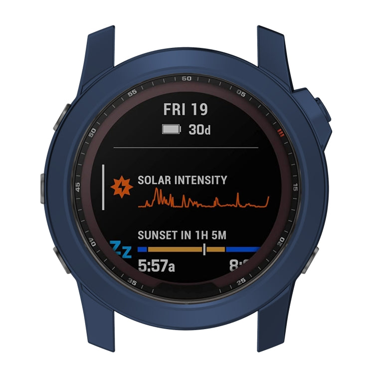 For Garmin Fenix 7X TPU Half-pack Hollowed Electroplating Watch Case