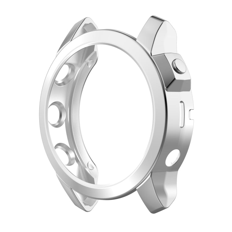 For Garmin Fenix 7X TPU Half-pack Hollowed Electroplating Watch Case