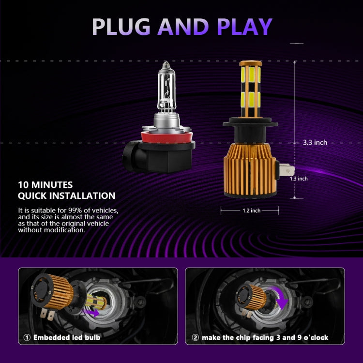 A10 1 Pair H7 6500K / 2500LM / 20W / DC10-32V IP67 Waterproof Car LED Headlight