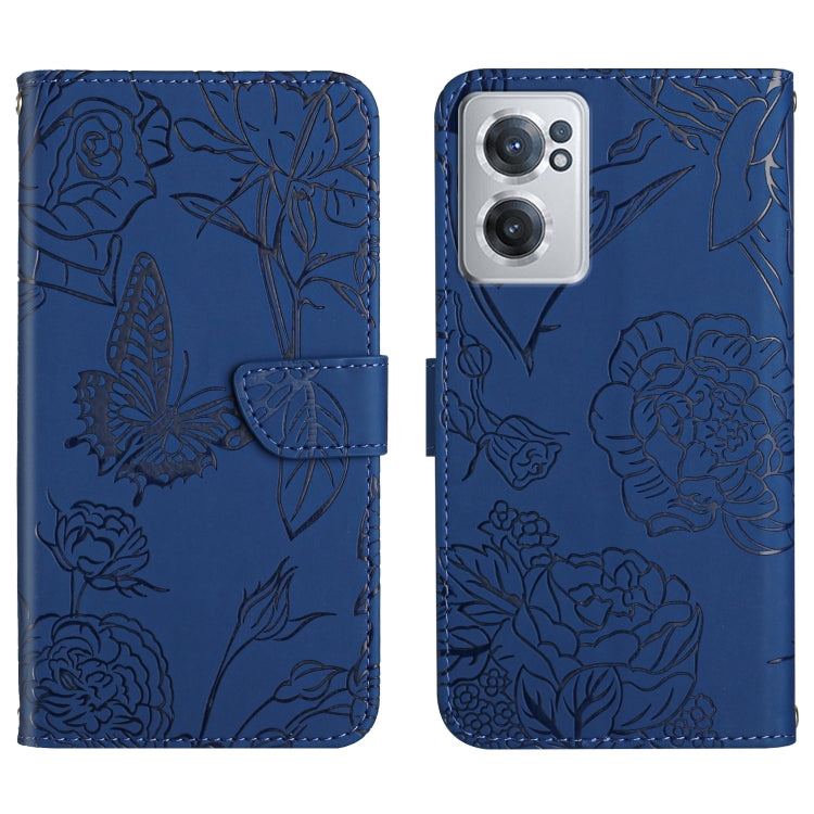 For OnePlus Nord CE 2 5G Skin Feel Butterfly Peony Embossed Leather Phone Case