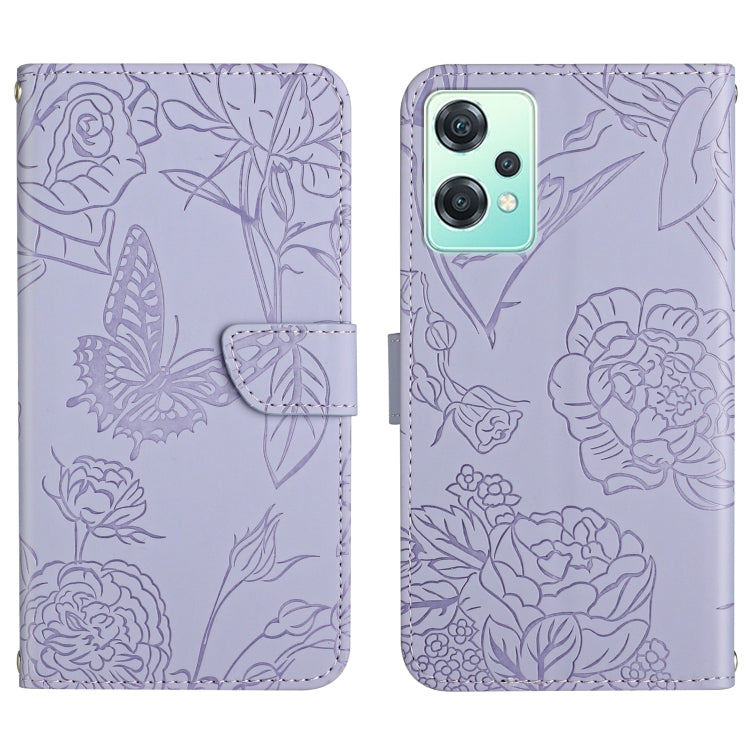 For OnePlus Nord CE2 Lite/Realme 9 Pro 5G/Realme V25 Skin Feel Butterfly Peony Embossed Leather Phone Case