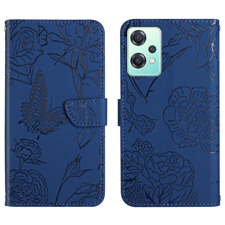 For OnePlus Nord CE2 Lite/Realme 9 Pro 5G/Realme V25 Skin Feel Butterfly Peony Embossed Leather Phone Case