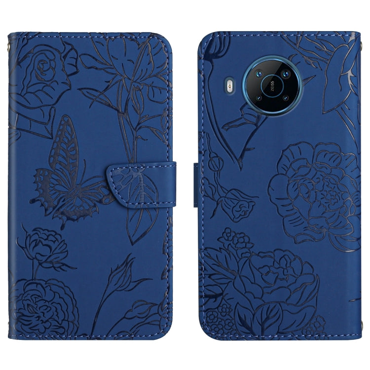 For Nokia X100 Skin Feel Butterfly Peony Embossed Leather Phone Case