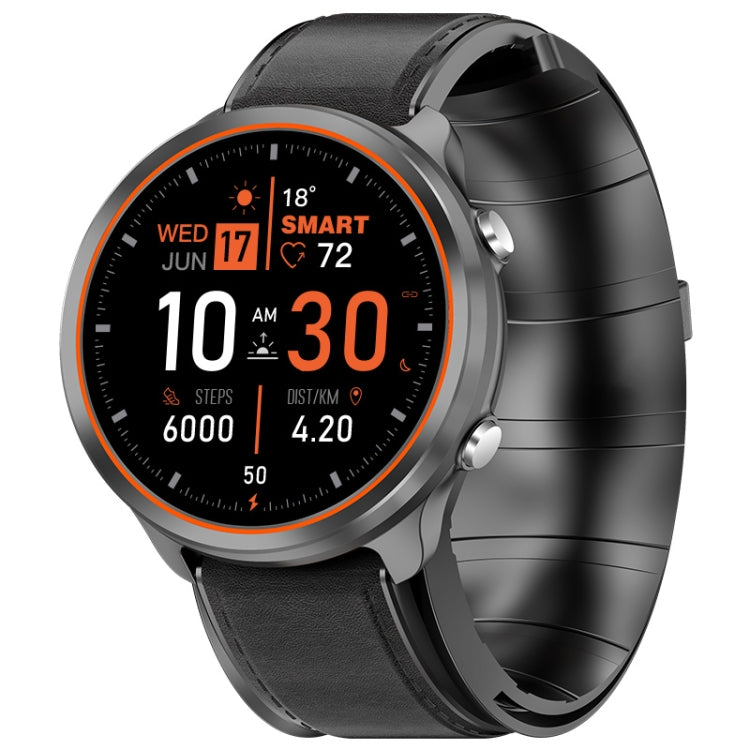 P30 1.3 inch IPS Screen Smart Watch Support Air Pump Blood Pressure Monitoring with Black Leather Band