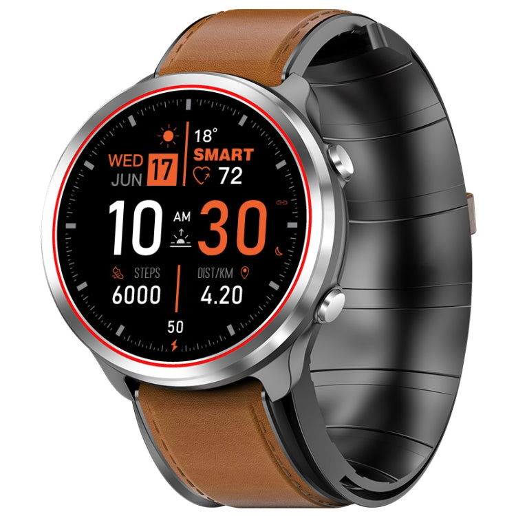 P30 1.3 inch IPS Screen Smart Watch Support Air Pump Blood Pressure Monitoring with Coffee Leather Band