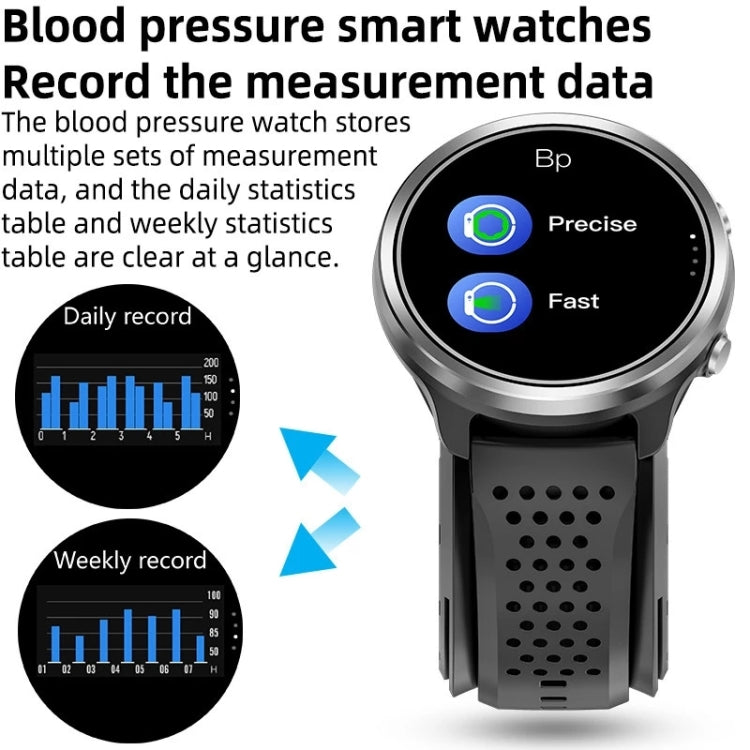 P30 1.3 inch IPS Screen Smart Watch Support Air Pump Blood Pressure Monitoring with Black TPU Band