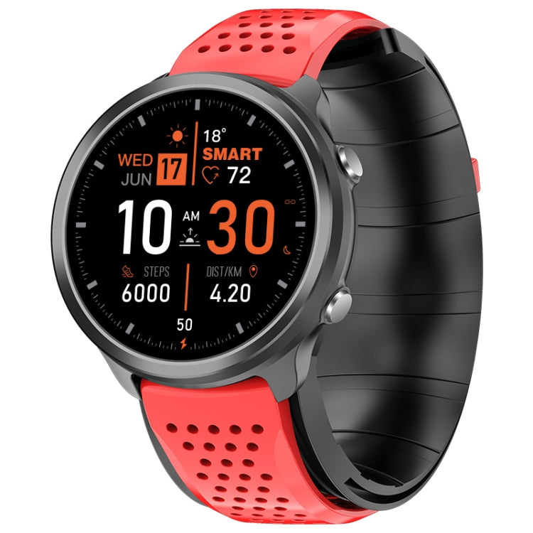 P30 1.3 inch IPS Screen Smart Watch Support Air Pump Blood Pressure Monitoring with Red TPU Band