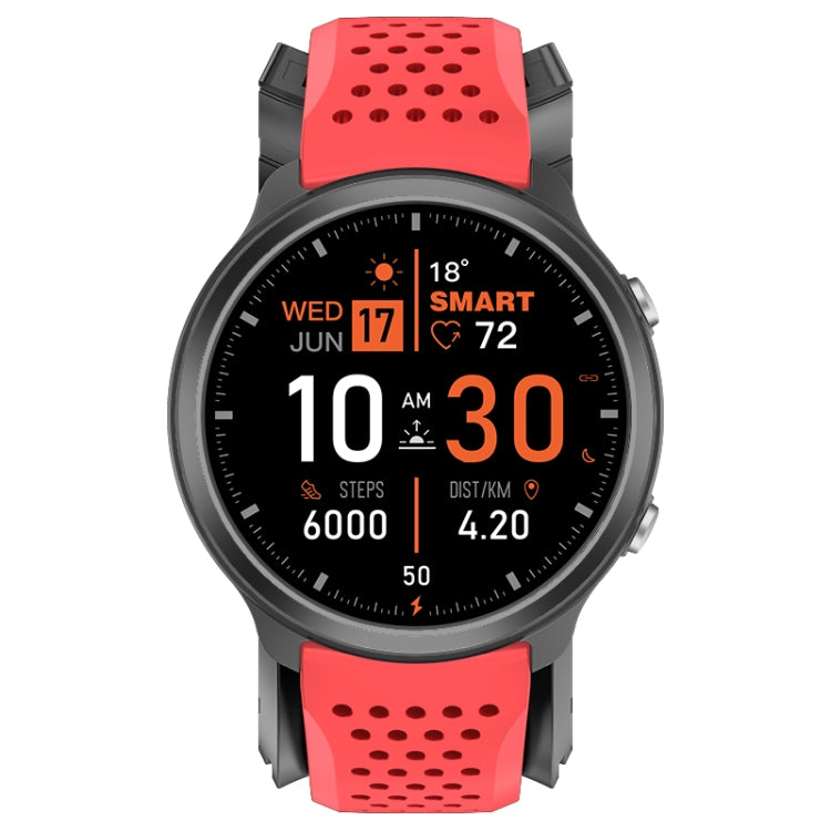 P30 1.3 inch IPS Screen Smart Watch Support Air Pump Blood Pressure Monitoring with Red TPU Band