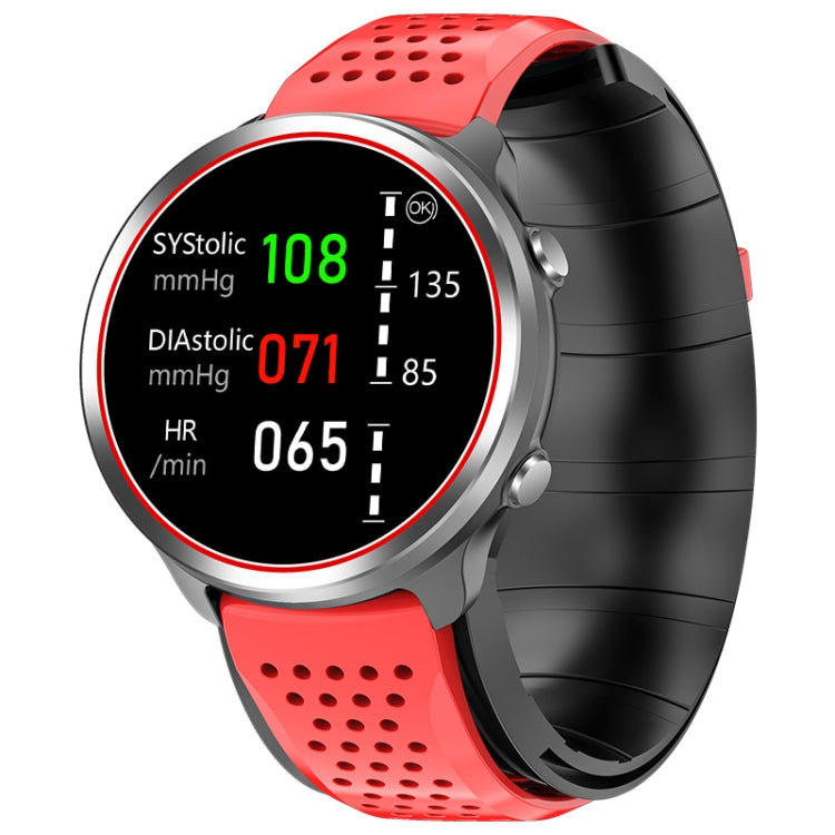 P30 1.3 inch IPS Screen Smart Watch Support Air Pump Blood Pressure Monitoring with Red TPU Band