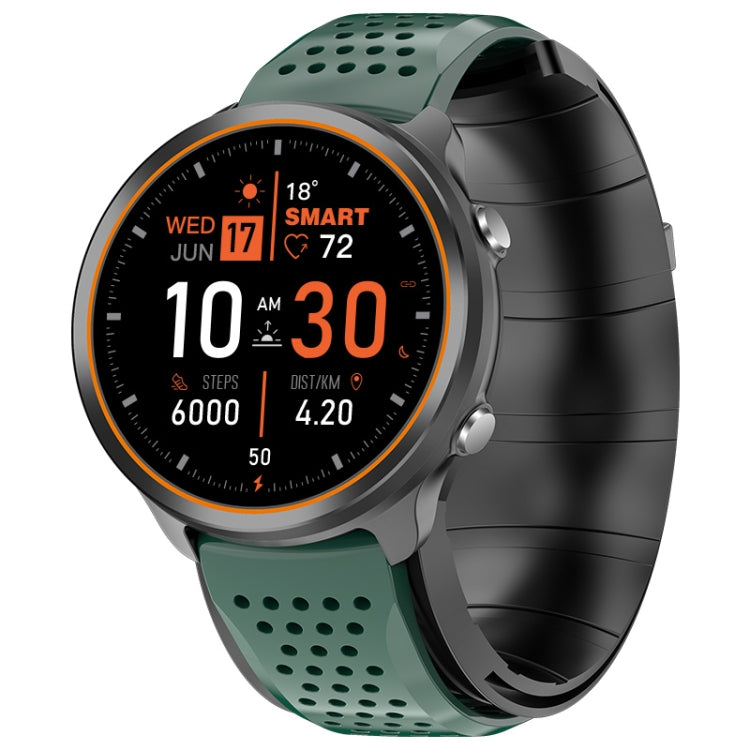 P30 1.3 inch IPS Screen Smart Watch Support Air Pump Blood Pressure Monitoring with Green TPU Band