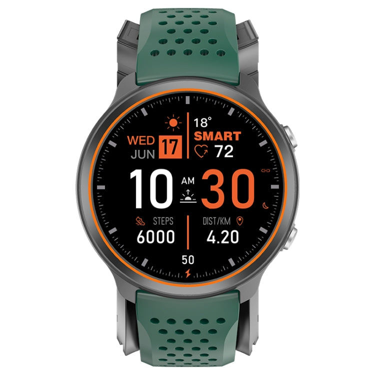 P30 1.3 inch IPS Screen Smart Watch Support Air Pump Blood Pressure Monitoring with Green TPU Band