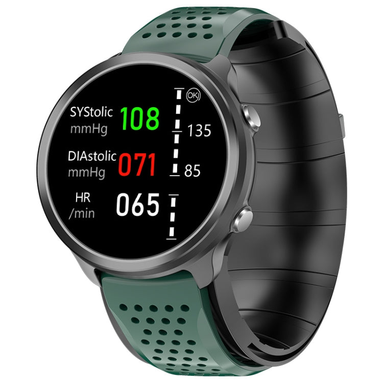 P30 1.3 inch IPS Screen Smart Watch Support Air Pump Blood Pressure Monitoring with Green TPU Band