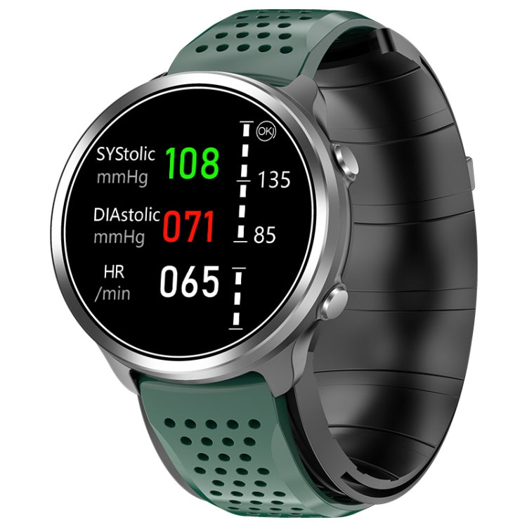 P30 1.3 inch IPS Screen Smart Watch Support Air Pump Blood Pressure Monitoring with Green TPU Band