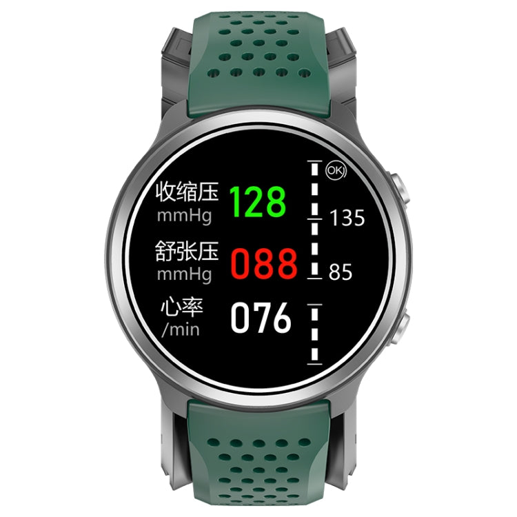 P30 1.3 inch IPS Screen Smart Watch Support Air Pump Blood Pressure Monitoring with Green TPU Band