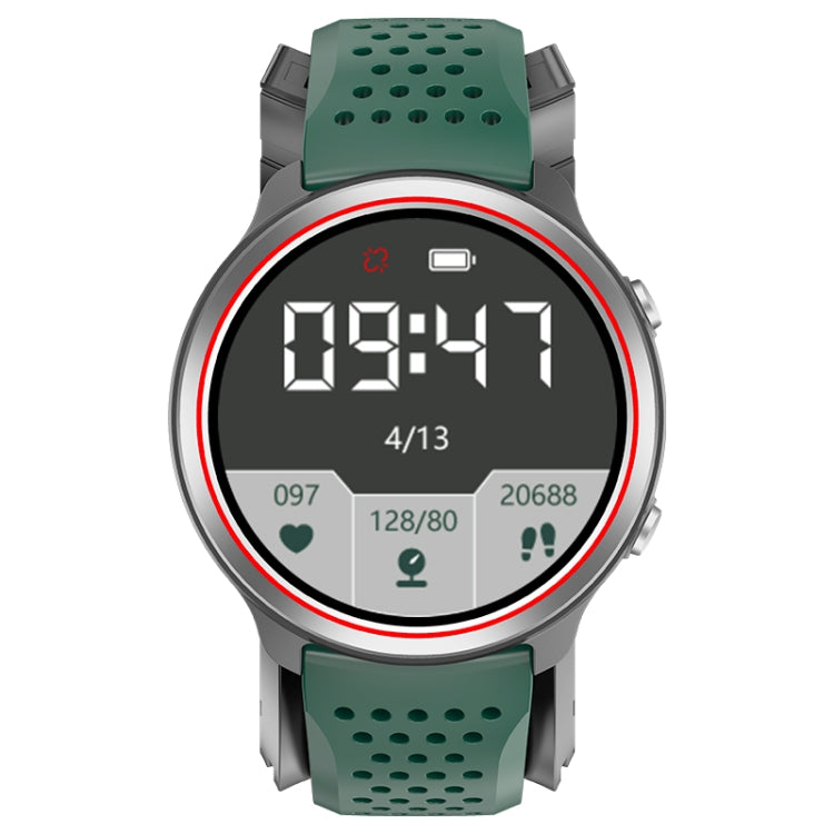 P30 1.3 inch IPS Screen Smart Watch Support Air Pump Blood Pressure Monitoring with Green TPU Band