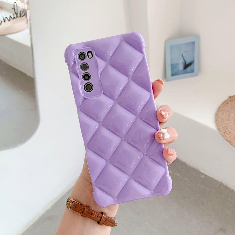For Huawei nova 7 5G Candy Color Elegant Rhombic Texture TPU Phone Case
