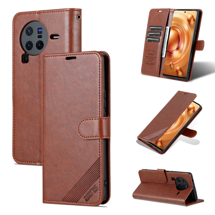 For vivo X80 AZNS Sheepskin Texture Flip Leather Phone Case