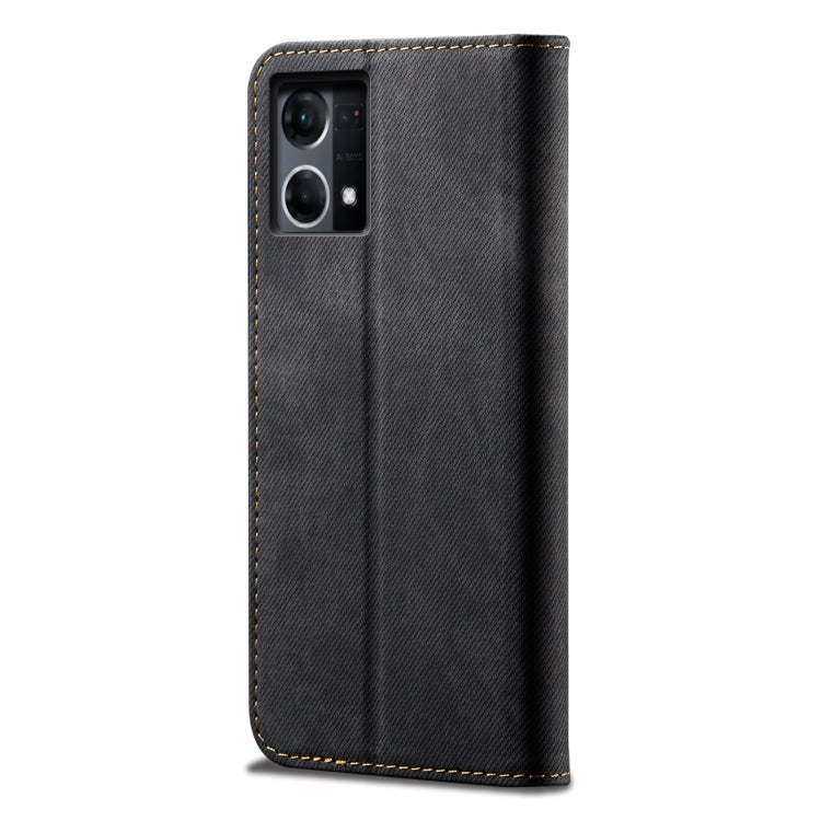 For OPPO Reno7 4G / F21 Pro Denim Texture Flip Leather Phone Case