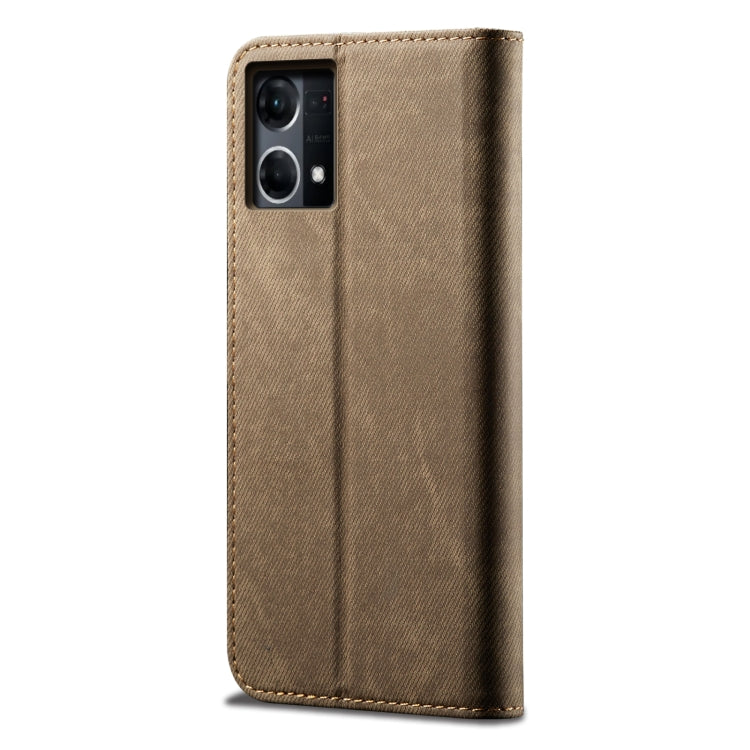 For OPPO Reno7 4G / F21 Pro Denim Texture Flip Leather Phone Case