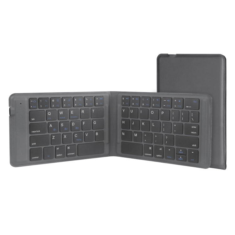 G2104 Leather Foldable Bluetooth Keyboard(Grey)