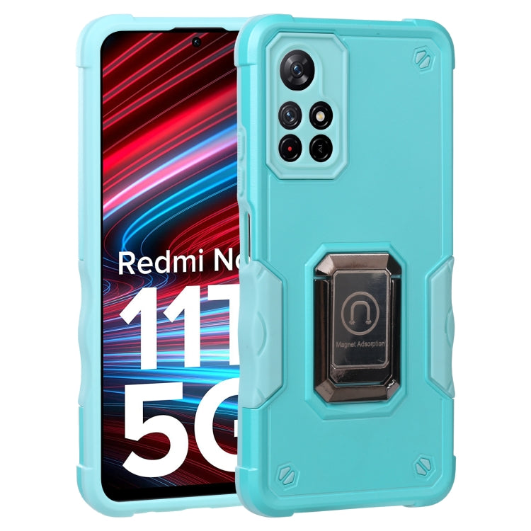 For Xiaomi Redmi Note 11T 5G Ring Holder Non-slip Armor Phone Case