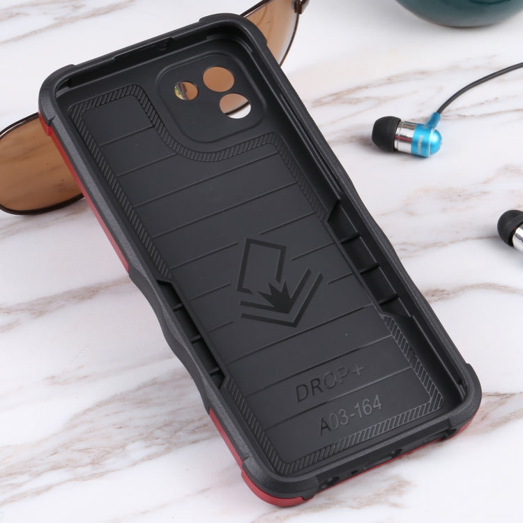 For Samsung Galaxy A03 164mm EU Version Ring Holder Non-slip Armor Phone Case