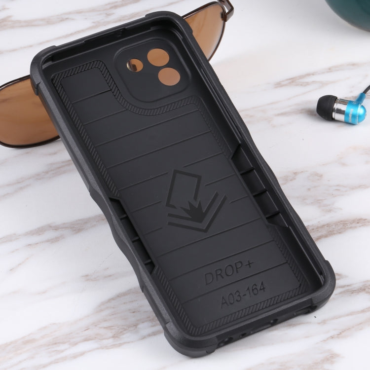 For Samsung Galaxy A03 164mm EU Version Ring Holder Non-slip Armor Phone Case